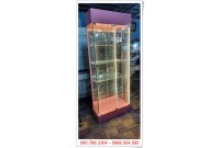 TỦ KÍNH TRƯNG BÀY MỸ PHẨM NƯỚC HOA MÀU HỒNG